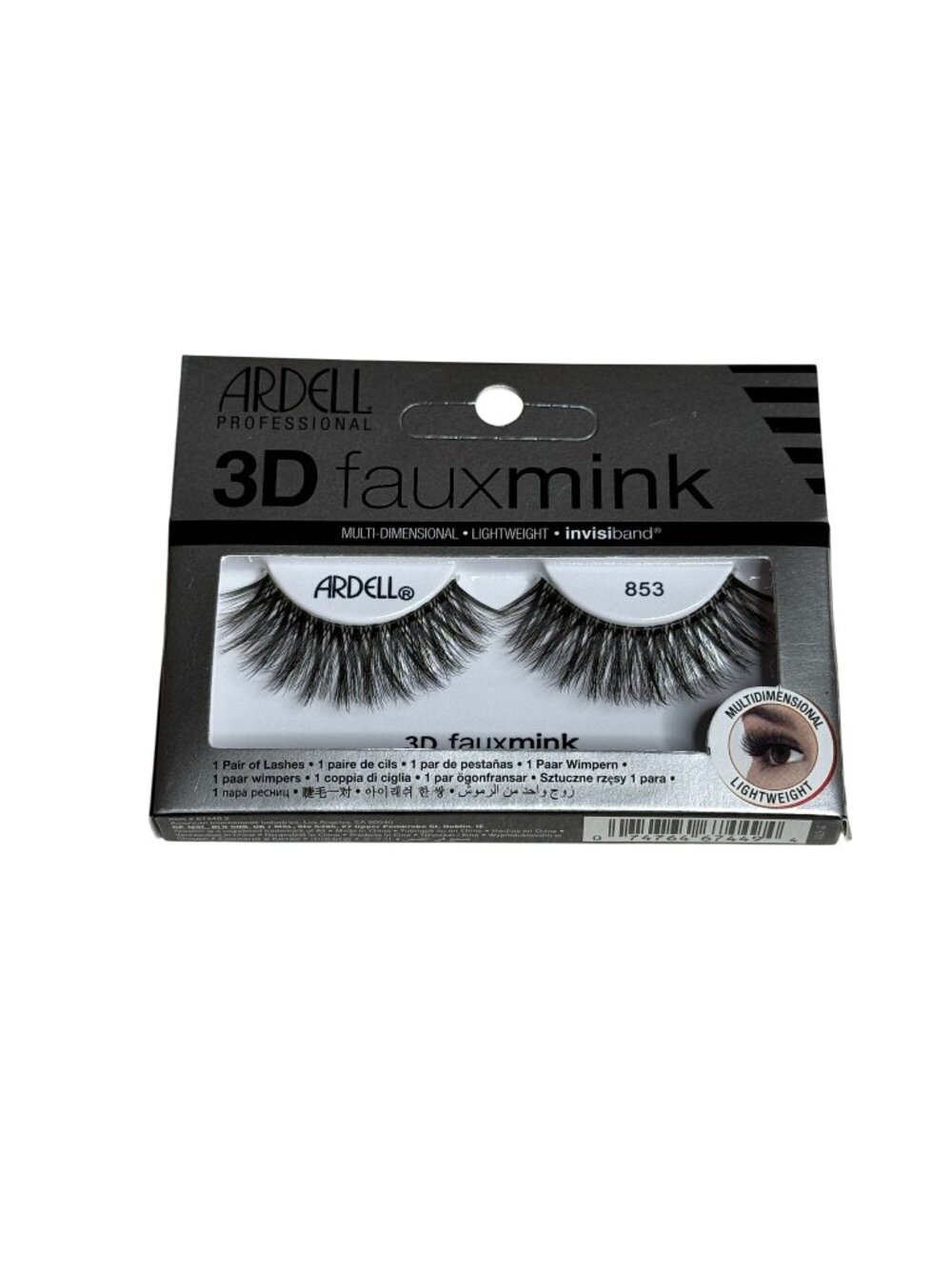 Ardell 3D Faux Mink Lashes 853 Invisiband Lightweight Wispy Eyelashes